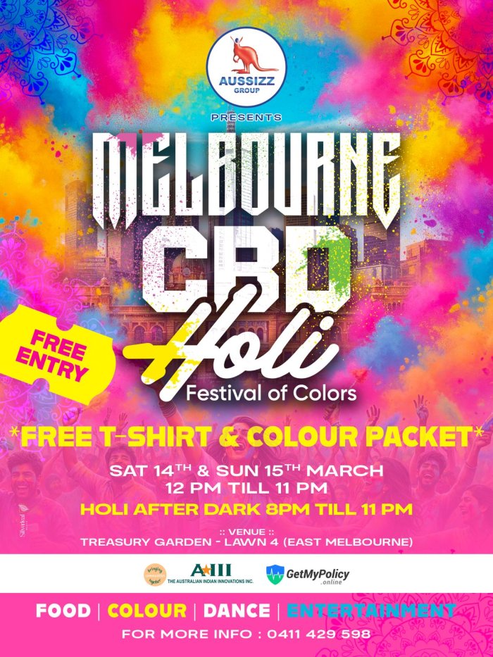 Melbourne CBD Holi Festival of Colours 2026