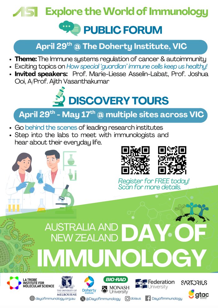 Day of Immunology 2026: FREE Public Lecture and Discovery Tours